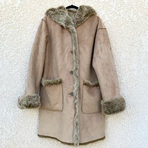 Jones New York reversible faux fur/soft suede coat